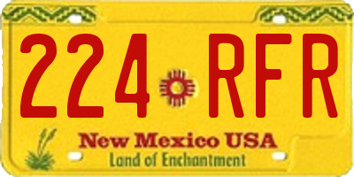 NM license plate 224RFR