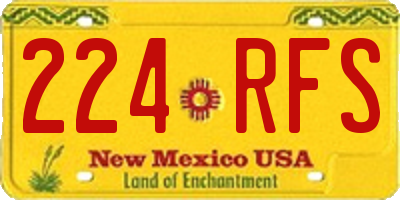 NM license plate 224RFS