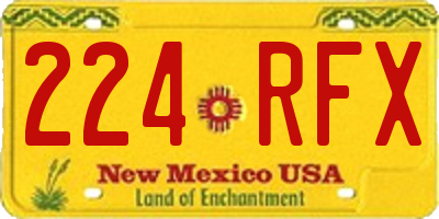 NM license plate 224RFX