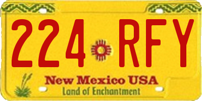 NM license plate 224RFY