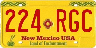 NM license plate 224RGC