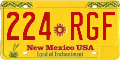NM license plate 224RGF
