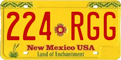 NM license plate 224RGG