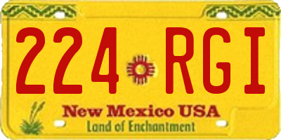 NM license plate 224RGI