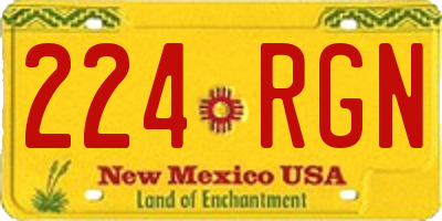 NM license plate 224RGN