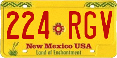 NM license plate 224RGV