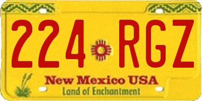 NM license plate 224RGZ