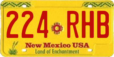 NM license plate 224RHB