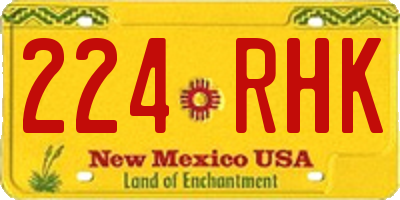 NM license plate 224RHK