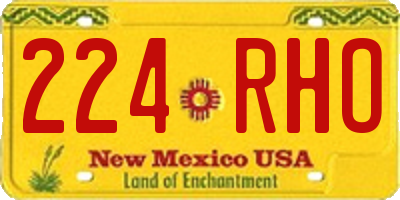 NM license plate 224RHO