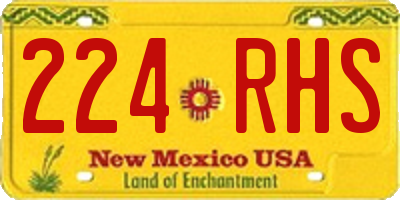 NM license plate 224RHS