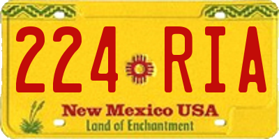 NM license plate 224RIA