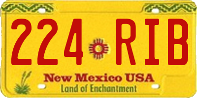 NM license plate 224RIB
