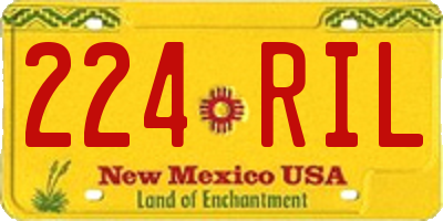 NM license plate 224RIL