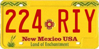 NM license plate 224RIY
