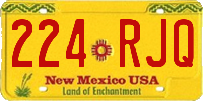 NM license plate 224RJQ