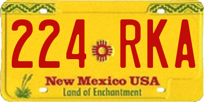 NM license plate 224RKA