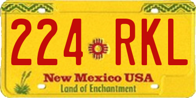 NM license plate 224RKL