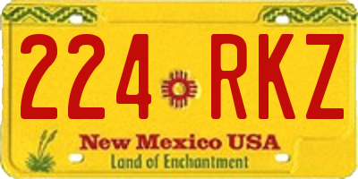 NM license plate 224RKZ