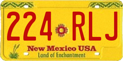 NM license plate 224RLJ