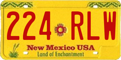NM license plate 224RLW