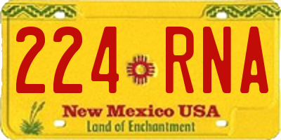 NM license plate 224RNA