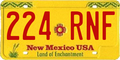 NM license plate 224RNF