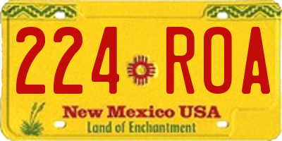 NM license plate 224ROA