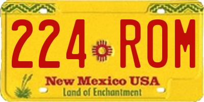 NM license plate 224ROM