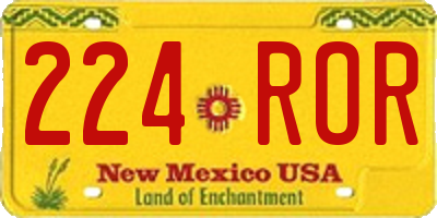 NM license plate 224ROR