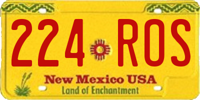 NM license plate 224ROS