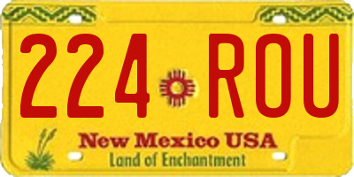 NM license plate 224ROU