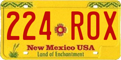 NM license plate 224ROX