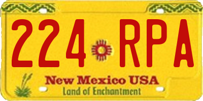 NM license plate 224RPA