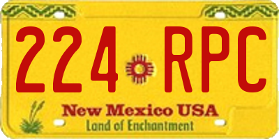 NM license plate 224RPC