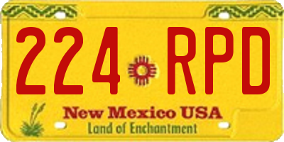 NM license plate 224RPD