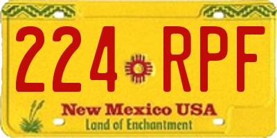 NM license plate 224RPF