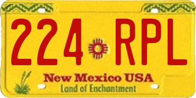 NM license plate 224RPL