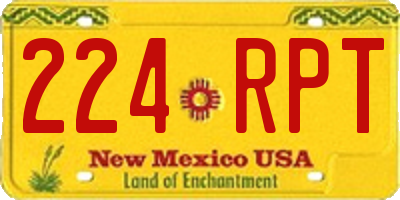 NM license plate 224RPT