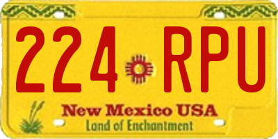 NM license plate 224RPU