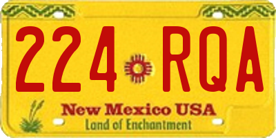 NM license plate 224RQA