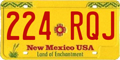 NM license plate 224RQJ