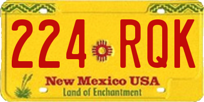 NM license plate 224RQK