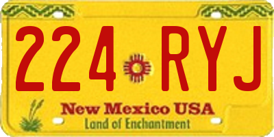 NM license plate 224RYJ
