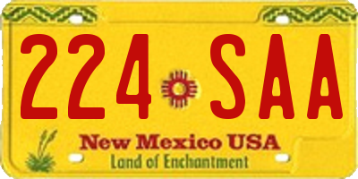 NM license plate 224SAA