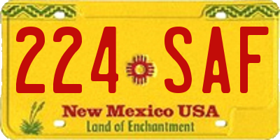 NM license plate 224SAF