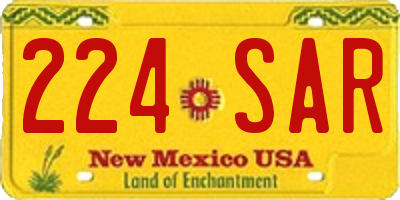 NM license plate 224SAR