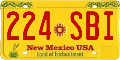 NM license plate 224SBI