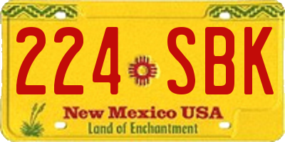 NM license plate 224SBK