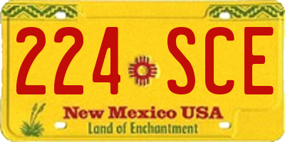 NM license plate 224SCE
